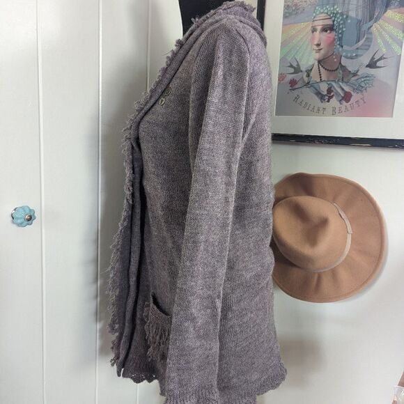 Odd Molly Alpaca Wool Fringe Cardigan Sweater sz MD EUC - Picture 5 of 14
